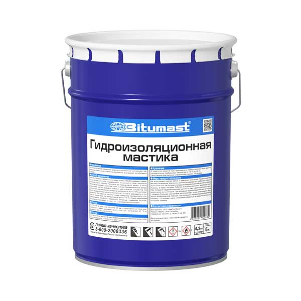 Мастика гидроизоляционная Bitumast, 5 л- nav