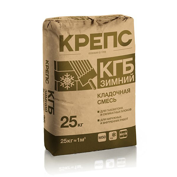 картинка Клей для газобетона Крепс КГБ зимний 25 кг магазин «СТД СКС» являющийся официальным дистрибьютором в России 