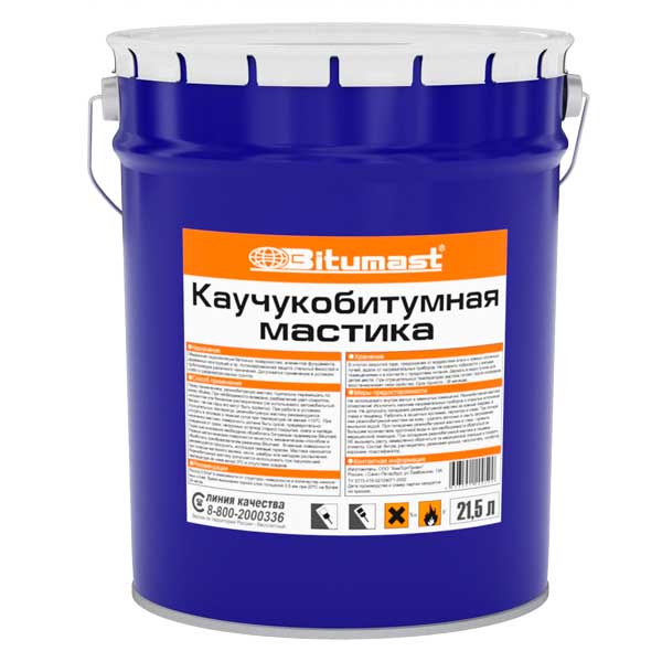 Мастика каучукобитумная Bitumast, 21.5 л- nav
