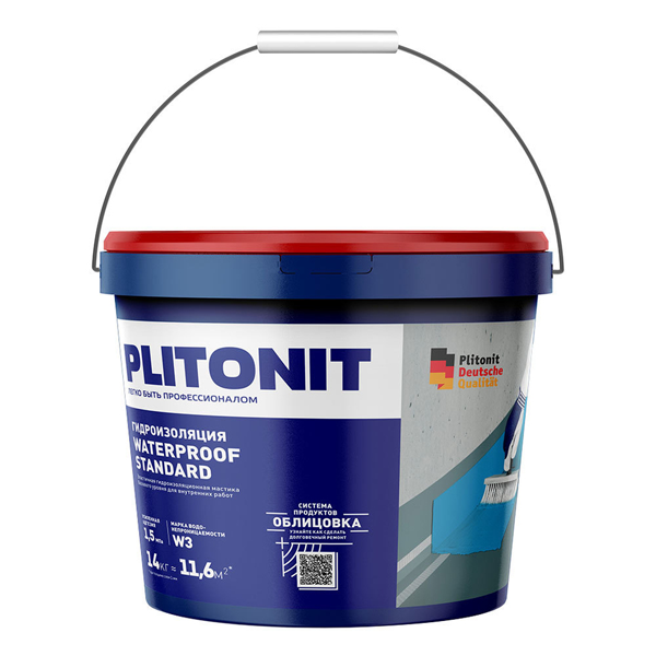 картинка Гидроизоляция полимерная Plitonit WaterProof Standard 14 кг магазин «СТД СКС» являющийся официальным дистрибьютором в России 