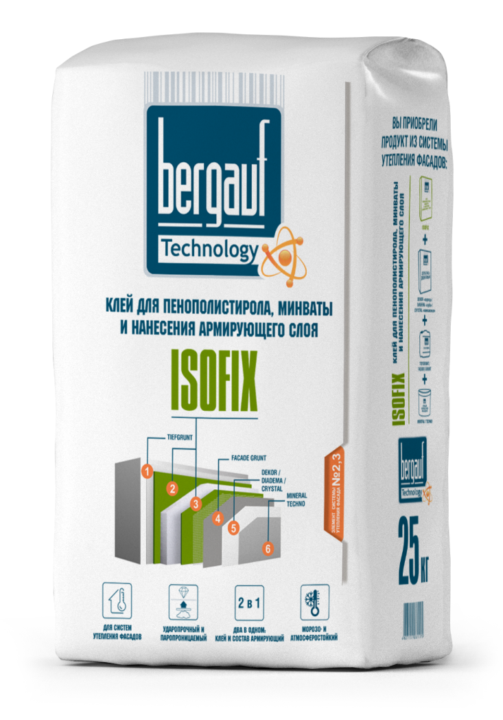Клей для теплоизоляции Bergauf ISOFIX