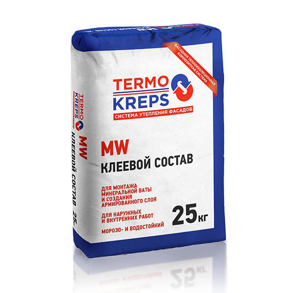 картинка Клей для минеральной ваты Крепс MW 25 кг магазин «СТД СКС» являющийся официальным дистрибьютором в России 