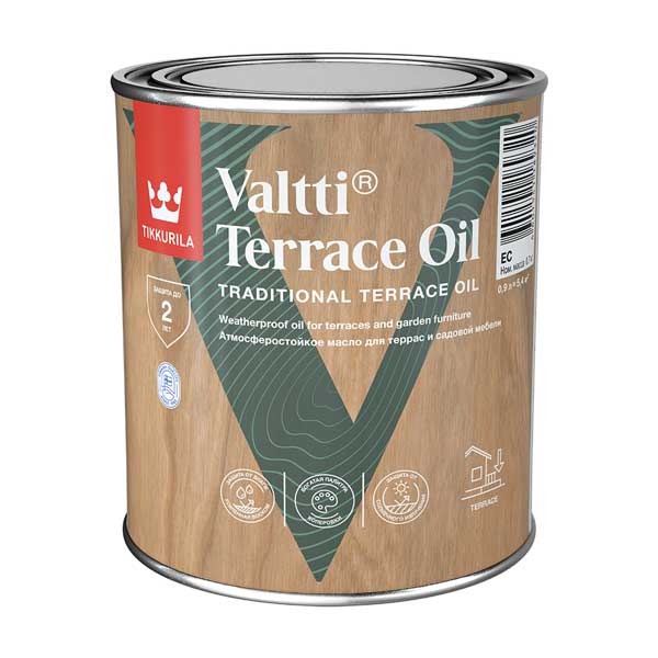 картинка Масло Tikkurila Valtti Terrace Oil для террас основа EC 0.9 л магазин «СТД СКС» являющийся официальным дистрибьютором в России 