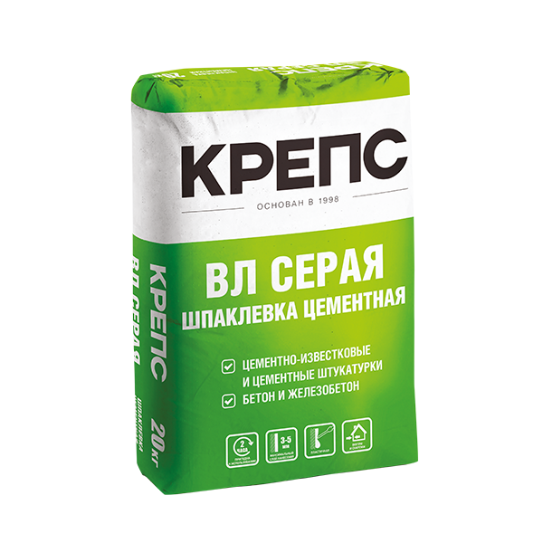 Шпаклевка цементная Крепс ВЛ серая