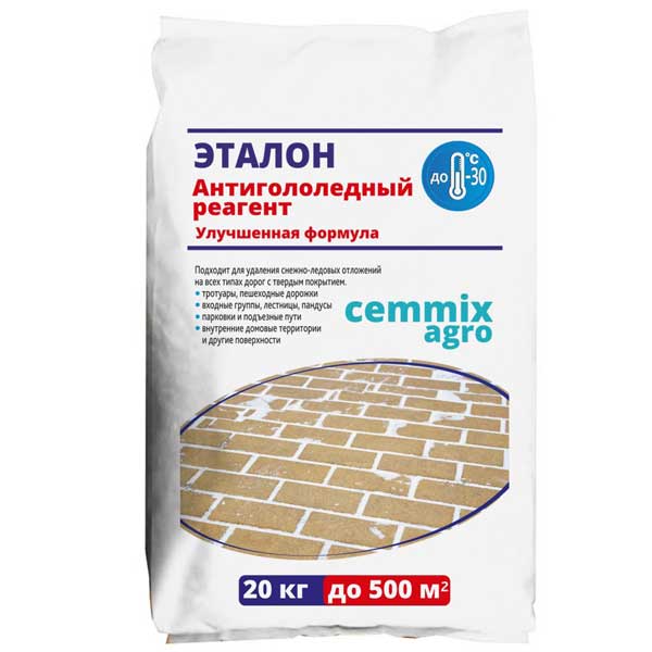 картинка Реагент противогололедный Cemmix Эталон до -30°C 20 кг магазин «СТД СКС» являющийся официальным дистрибьютором в России 