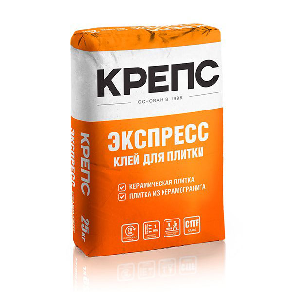 картинка Клей быстротвердеющий Крепс Экспресс 25 кг магазин «СТД СКС» являющийся официальным дистрибьютором в России 