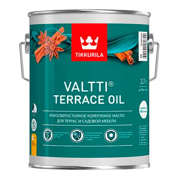 картинка Масло Tikkurila Valtti Terrace Oil для террас основа EC 2.7 л магазин «СТД СКС» являющийся официальным дистрибьютором в России 