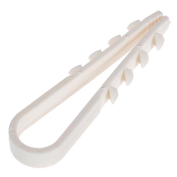 Дюбель-хомут для кабеля 11-18 мм белый 100 шт- nav