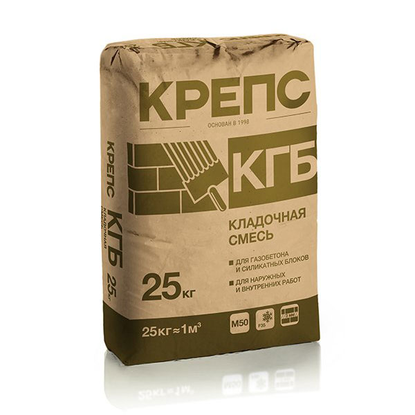 картинка Клей для газобетонных блоков Крепс КГБ 25 кг магазин «СТД СКС» являющийся официальным дистрибьютором в России 