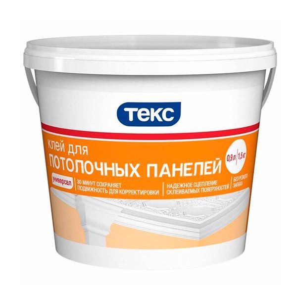 картинка Клей Текс для потолочных панелей универсал 1.5 кг магазин «СТД СКС» являющийся официальным дистрибьютором в России 