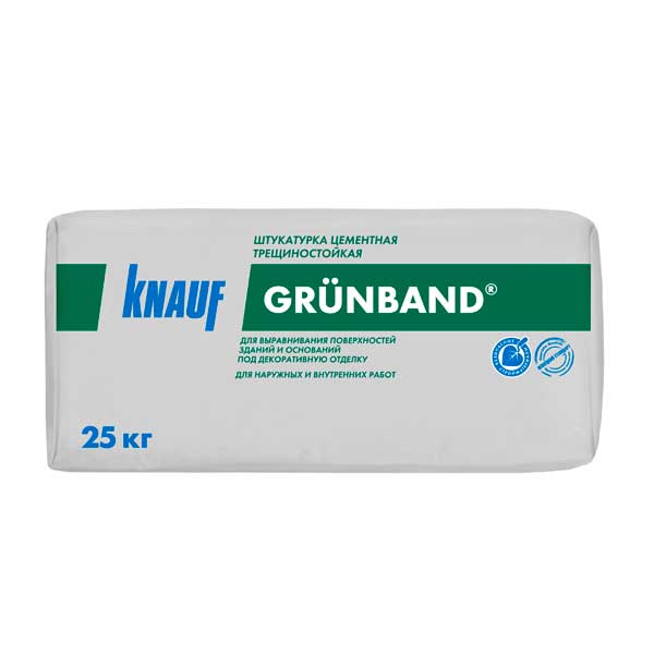 Штукатурка цементная КНАУФ-Грюнбанд 25 кг- nav