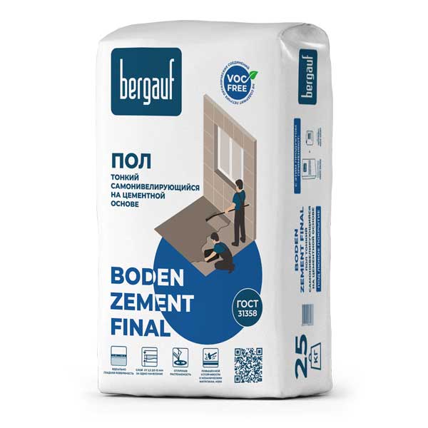 Ровнитель для пола Бергауф Boden Zement Final 25 кг-0