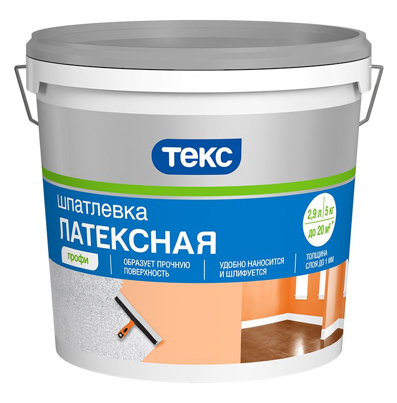 картинка Шпатлевка Текс Профи латексная 5 кг магазин «СТД СКС» являющийся официальным дистрибьютором в России 