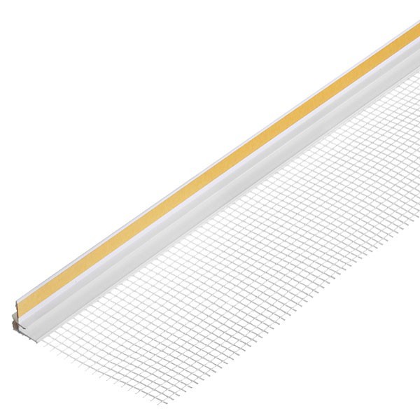 Профиль примыкания оконный самоклеящийся с сеткой 9 мм 2.4 м пластиковый- nav