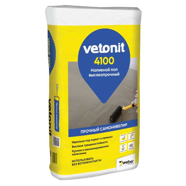 Ровнитель финишный Weber.vetonit 4100 высокопрочный 20 кг- nav