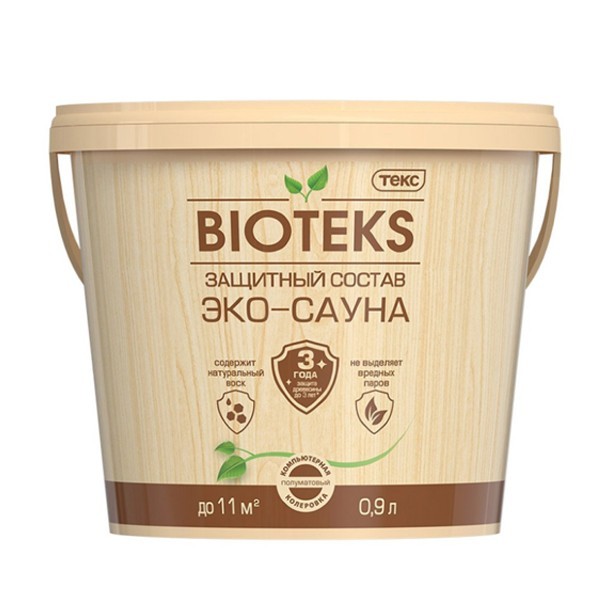 Защитный состав эко-сауна Текс, полуматовый, 0.9 л- nav