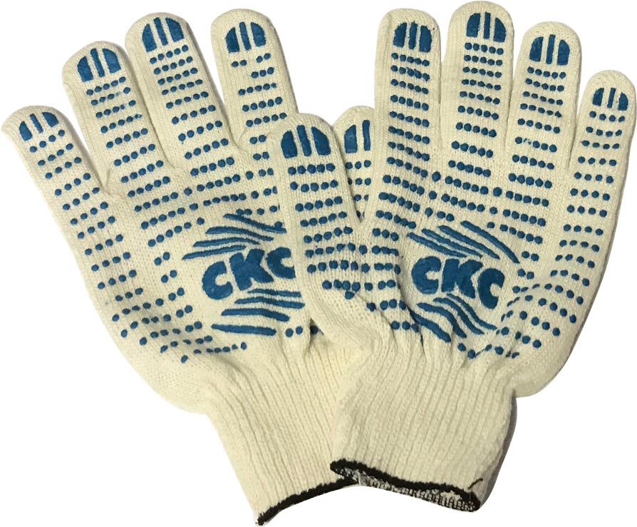 Перчатки рабочие х/б с ПВХ СТД СКС- nav