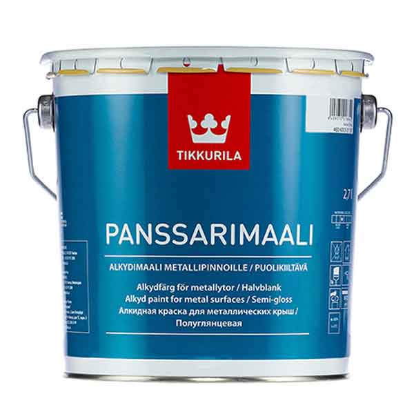Эмаль для металлических крыш Tikkurila Panssarimaali белая основа А полуглянцевая 2,7 л- nav