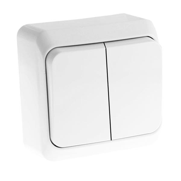 Выключатель двухклавишный  ЭТЮД BА10-002B- nav