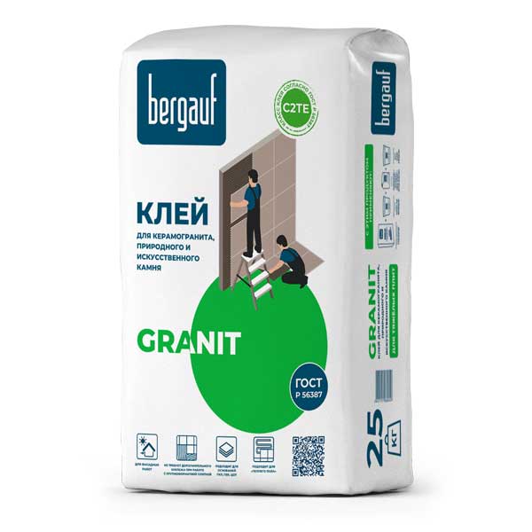 картинка Клей для керамогранита Bergauf Granit 25 кг магазин «СТД СКС» являющийся официальным дистрибьютором в России 