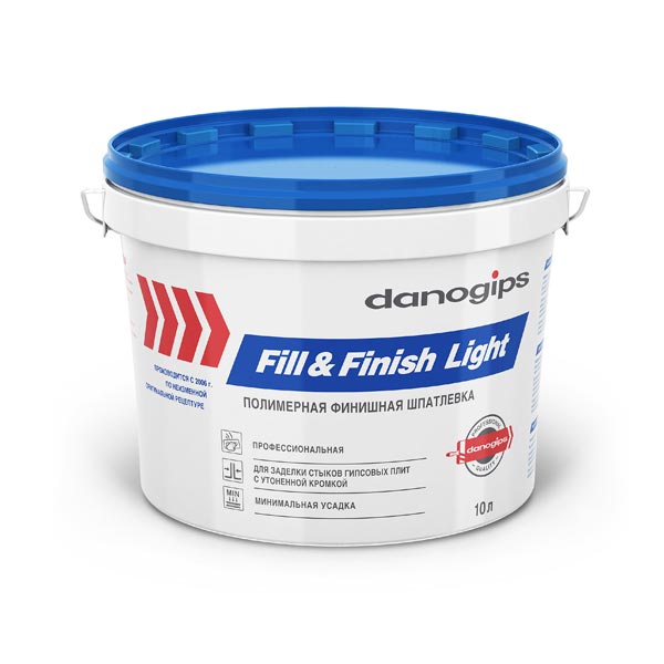 Шпатлевка готовая DANOGIPS Fill&Finish Light облегченная (10л/12.3 кг) (44) картинка Шпатлевка готовая DANOGIPS Fill&Finish