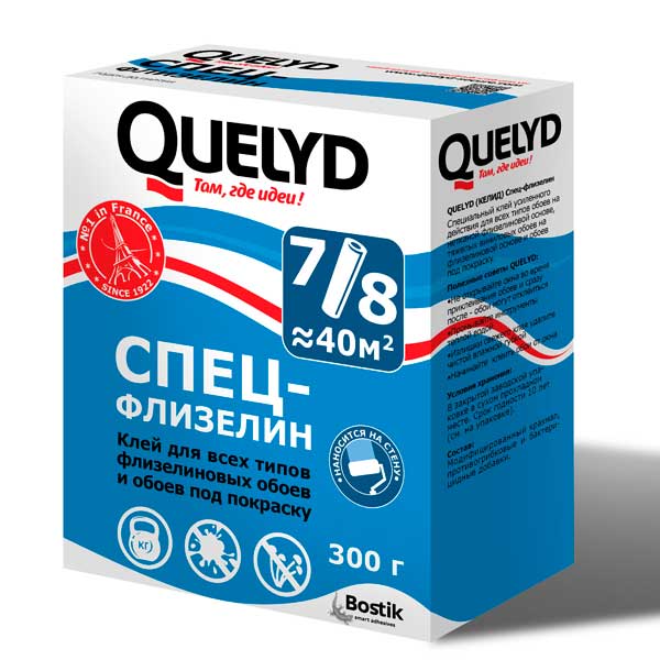 картинка Клей для флизелиновых обоев Quelyd Спец-флизелин 300 г магазин «СТД СКС» являющийся официальным дистрибьютором в России 