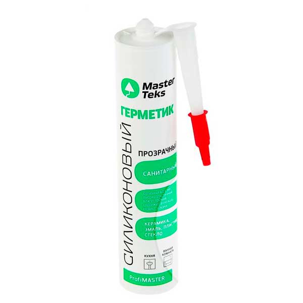Герметик силиконовый санитарный MasterTeks PM прозрачный 290 мл- nav