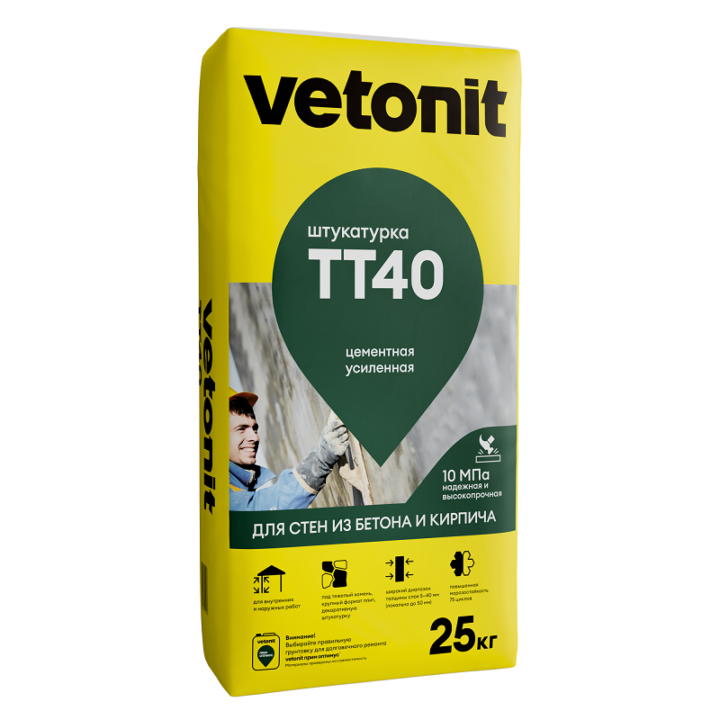 Штукатурка цементная Vetonit TT40 25