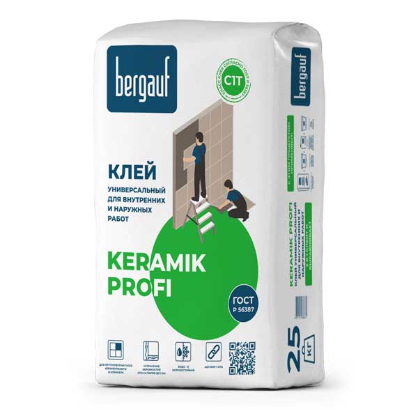 картинка Клей для плитки Bergauf Keramik PROFI 25 кг магазин «СТД СКС» являющийся официальным дистрибьютором в России 
