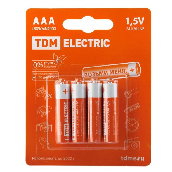 Батарейка TDM LR03 ААА 4 шт- nav