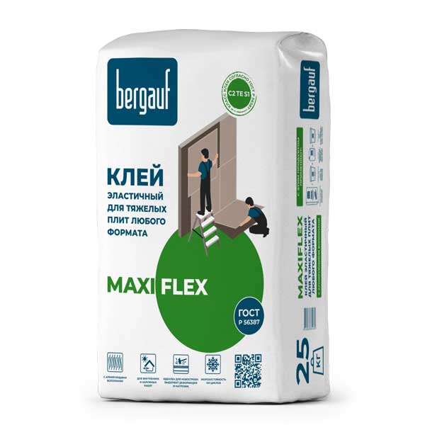 картинка Клей для тяжелых плит Bergauf Maxiflex 25 кг магазин «СТД СКС» являющийся официальным дистрибьютором в России 