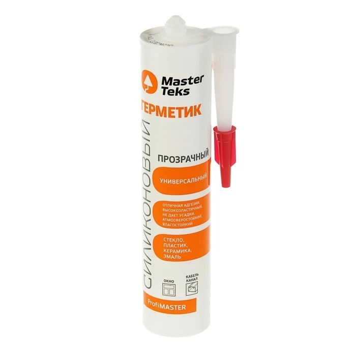 Герметик силиконовый универсальный MasterTeks PM прозрачный 290 мл- nav