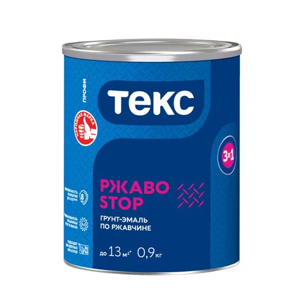 Грунт-эмаль по ржавчине Текс РжавоStop зеленая 3в1 0.9 кг- nav