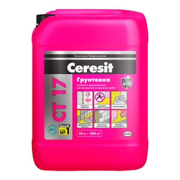 Грунтовка глубокого проникновения Ceresit СТ 17 10 л картинка Грунтовка глубокого проникновения Ceresit