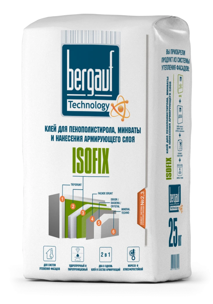 Клей для теплоизоляции Bergauf ISOFIX