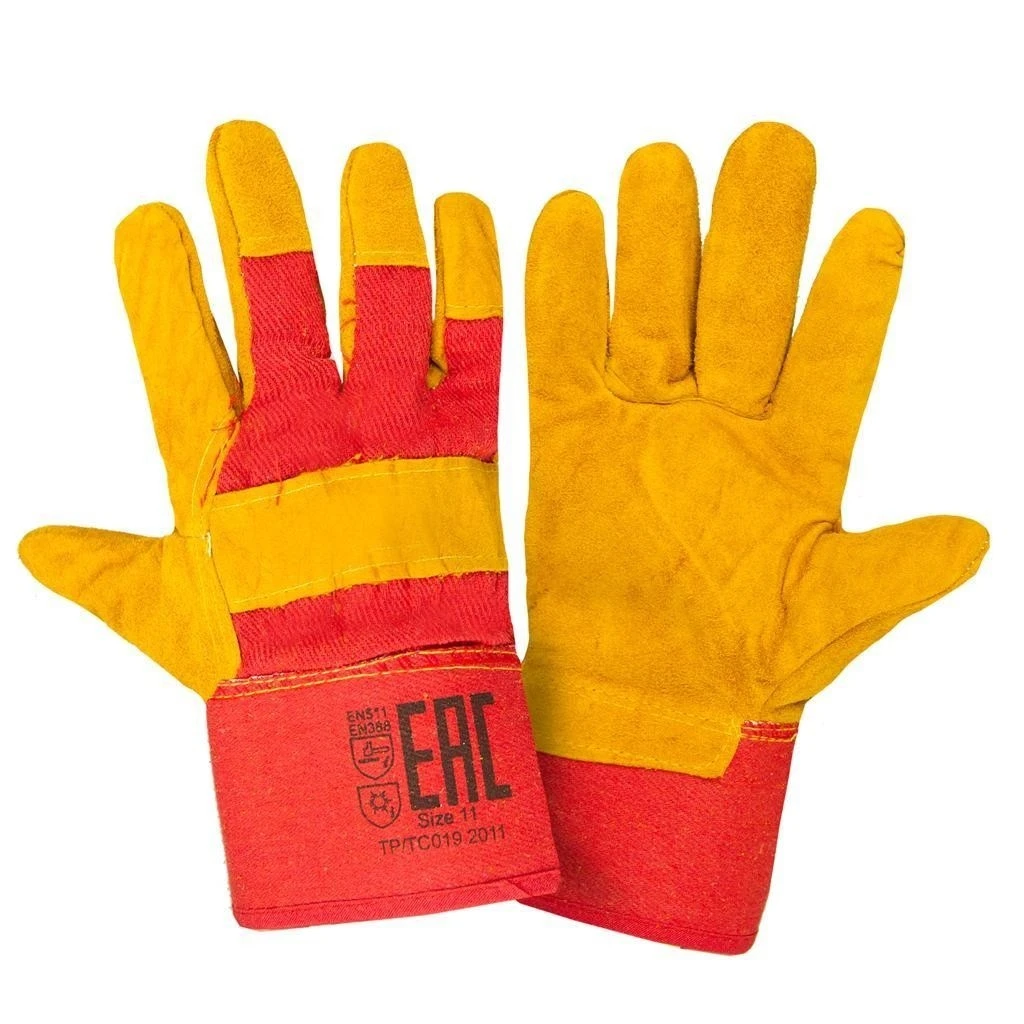 Перчатки комбинированные со спилком утепленные- nav