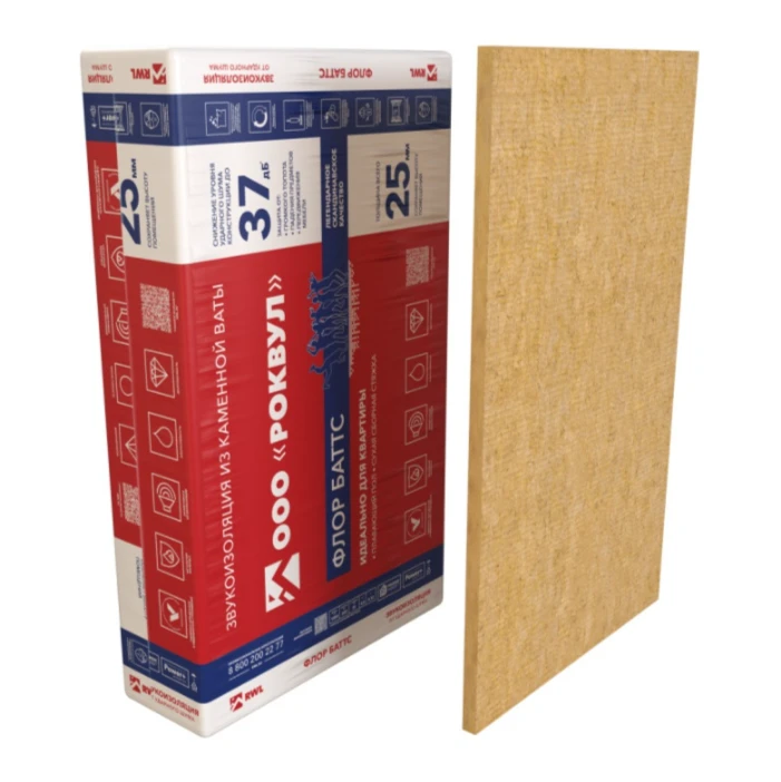 Шумоизоляция Роквул Флор Баттс 25х600х1000