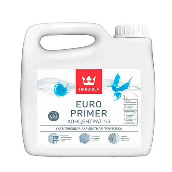 Укрепляющая акрилатная грунтовка Tikkurila Euro Primer 3 л- nav
