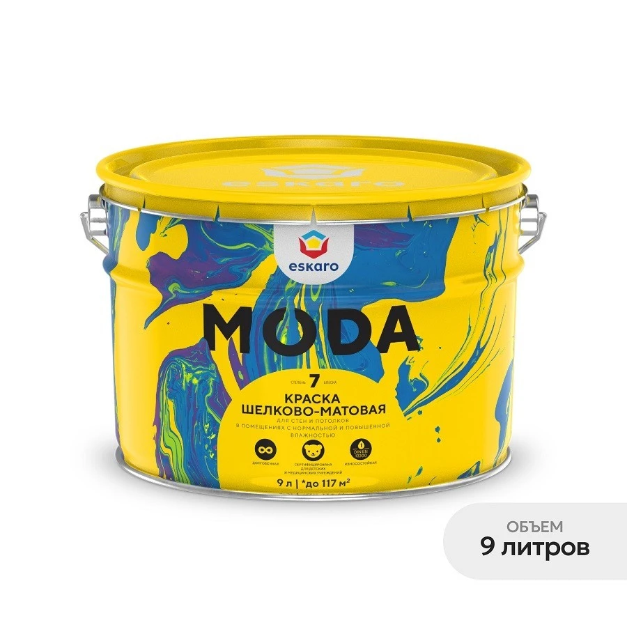 Краска Eskaro Moda 7 для стен и потолков (9 л)- nav