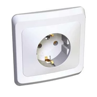 Розетка с заземлением без шторок ЭТЮД  PC16-003B- nav