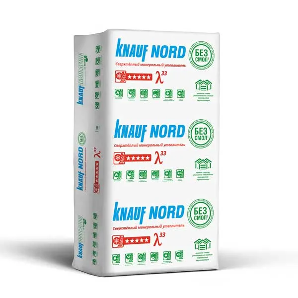 Утеплитель КНАУФ Nord 50х600х1250 мм 9 кв.м картинка Утеплитель КНАУФ Nord 50х600х1250