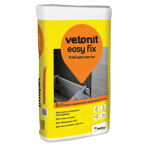 Клей для плитки Weber.Vetonit Easy Fix 25 кг- nav