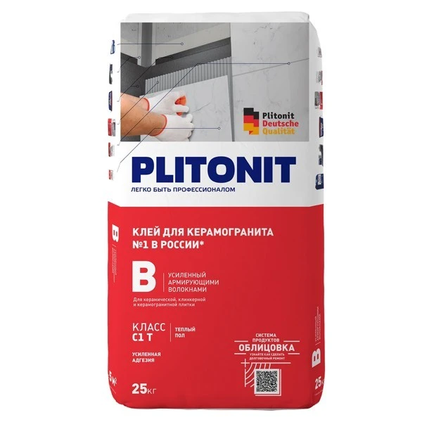 Клей для плитки Плитонит В 25 кг- nav