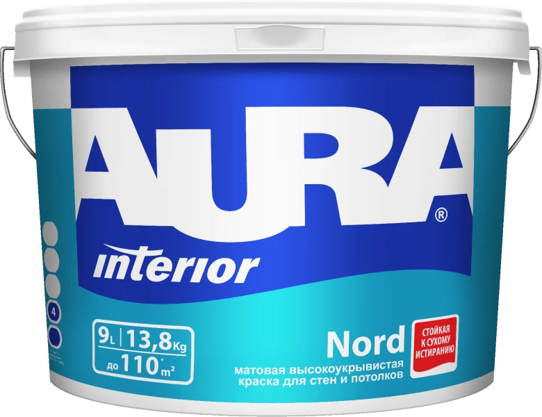 Краска AURA NORD белая 9 л - nav