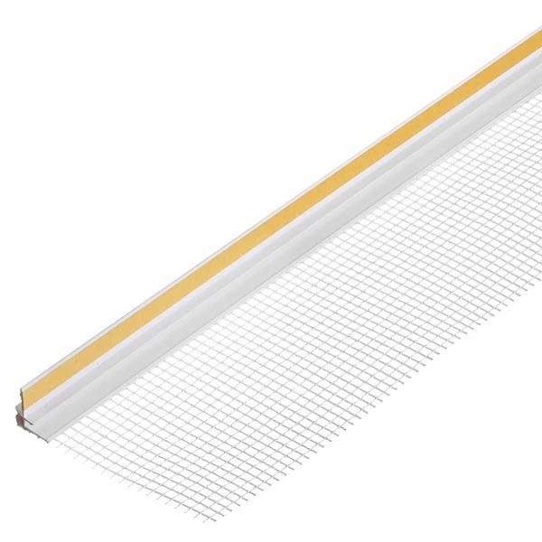 Профиль примыкания оконный самоклеящийся с сеткой 9 мм 2.4 м пластиковый- nav