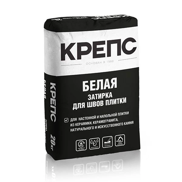 Затирка для швов Крепс белая, 20 кг- nav