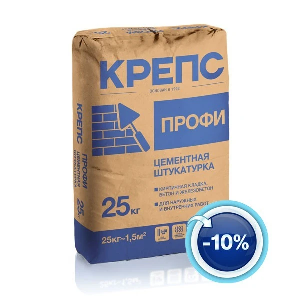 Штукатурка цементная Крепс Профи 25 кг- nav