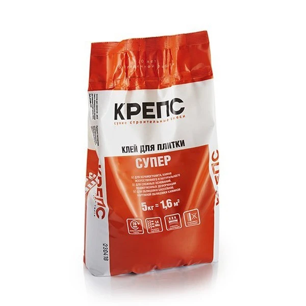 Клей для плитки Крепс Супер 5 кг- nav