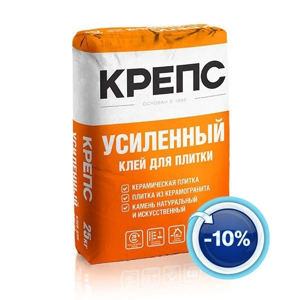 Клей для плитки Крепс Усиленный 25 кг- nav