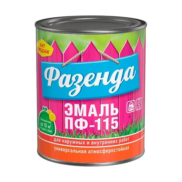 Эмаль ПФ-115 сурик Фазенда 0.9 кг- nav